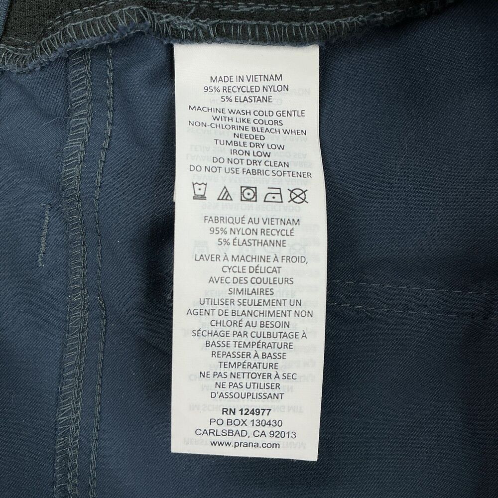 prAna Brion Pants II Mens 34x32 Grey Blue Standard Fit Nylon Stretch Performance - Picture 8 of 11